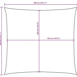 vidaXL Jardín-Toldo de vela cuadrado tela Oxford 3,6x3,6 m