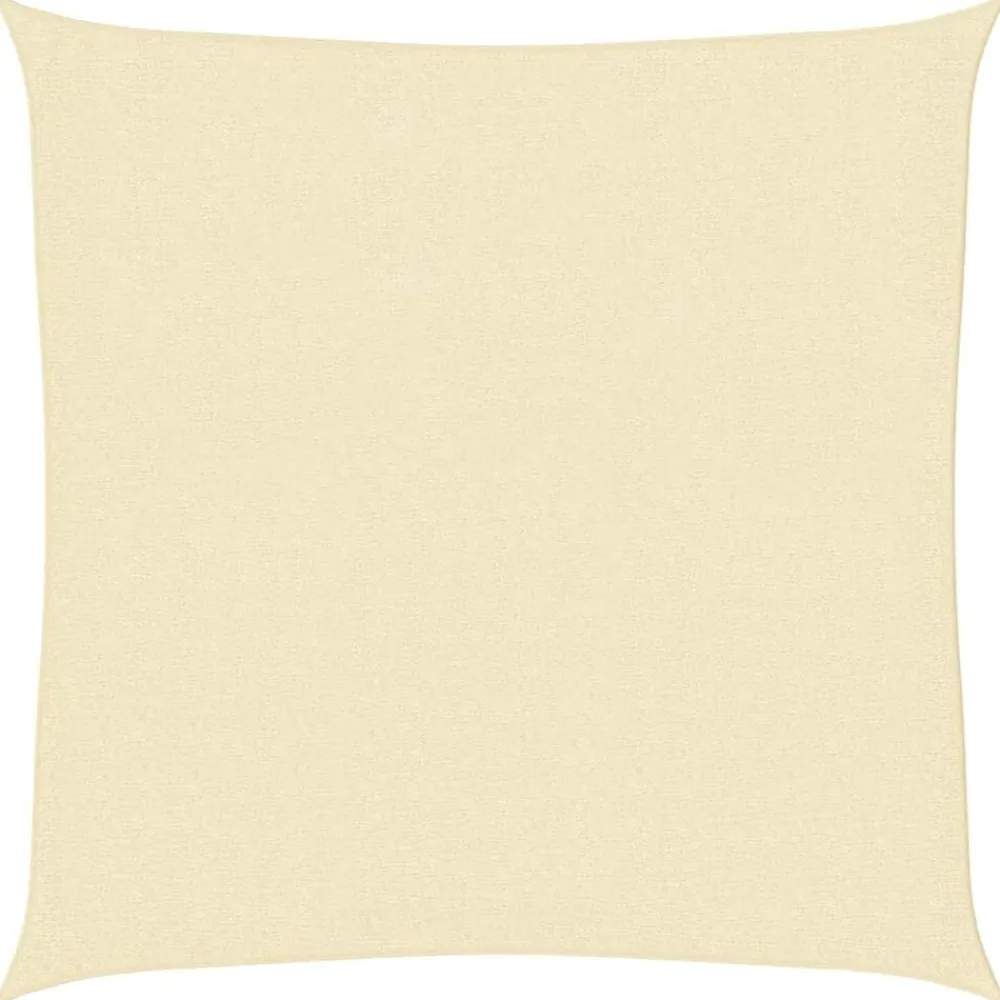 vidaXL Toldo de vela cuadrado HDPE 3,6x3,6 m Crema Discount