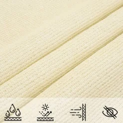 vidaXL Toldo de vela cuadrado HDPE 3,6x3,6 m Crema Discount