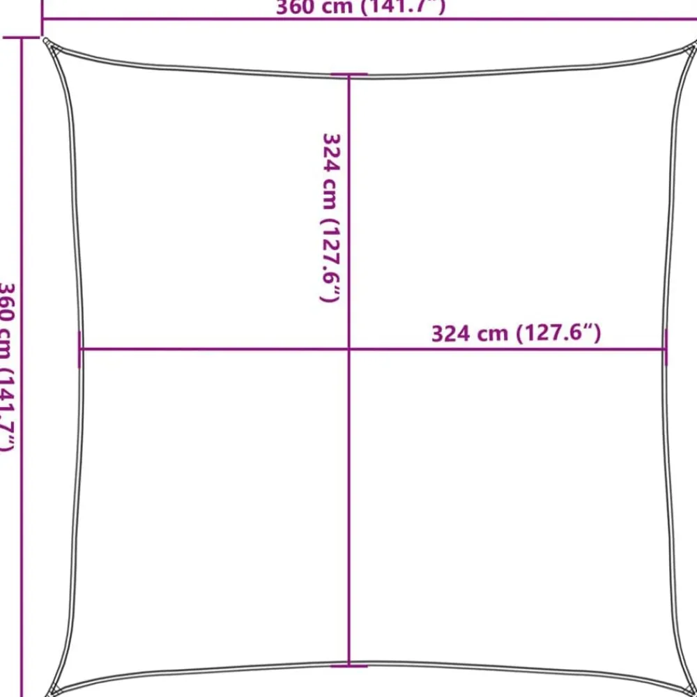 vidaXL Toldo de vela cuadrado HDPE 3,6x3,6 m Crema Discount