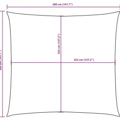 vidaXL Toldo de vela cuadrado tela Oxford color 3,6x3,6 m Crema Discount