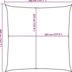 vidaXL Toldo de vela cuadrado HDPE 3,6x3,6 m gris Antracita Best