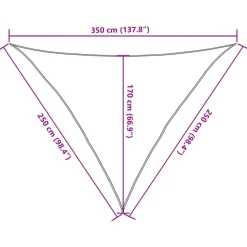 vidaXL Jardín-Toldo de vela HDPE 160 g/m² 2,5x2,5x3,5 m
