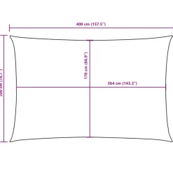 vidaXL Jardín-Toldo de vela rectangular tela Oxford gris 2x4 m