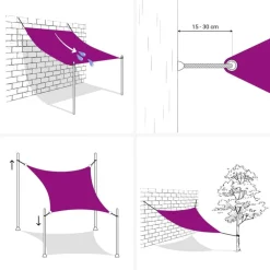 vidaXL Jardín-Toldo de vela rectangular tela Oxford 2x4 m