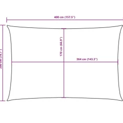 vidaXL Jardín-Toldo de vela rectangular tela Oxford 2x4 m