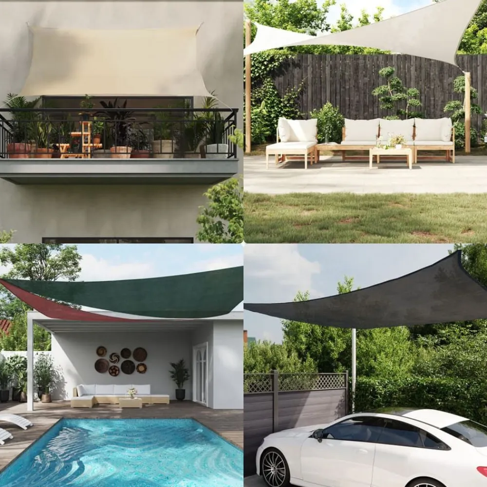 vidaXL Jardín-Toldo de vela rectangular HDPE 2x4 m