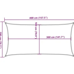 vidaXL Jardín-Toldo de vela rectangular HDPE 2x4 m