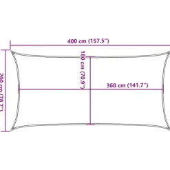 vidaXL Jardín-Toldo de vela rectangular 2x4 m HDPE gris