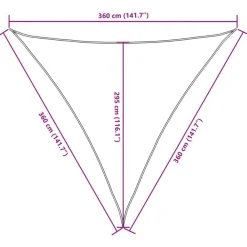 vidaXL Jardín-Toldo de vela triangular tela Oxford color 3,6x3,6x3,6 m