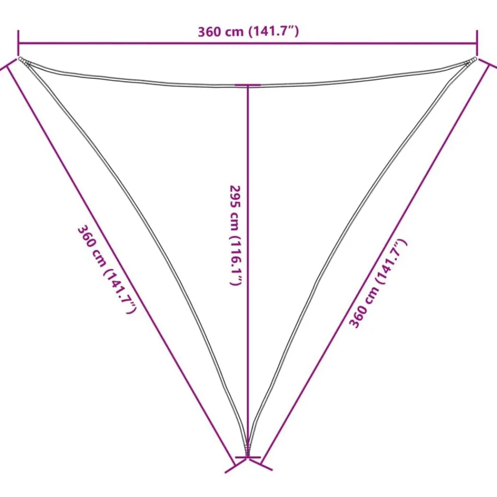 vidaXL Jardín-Toldo de vela triangular tela Oxford color 3,6x3,6x3,6 m