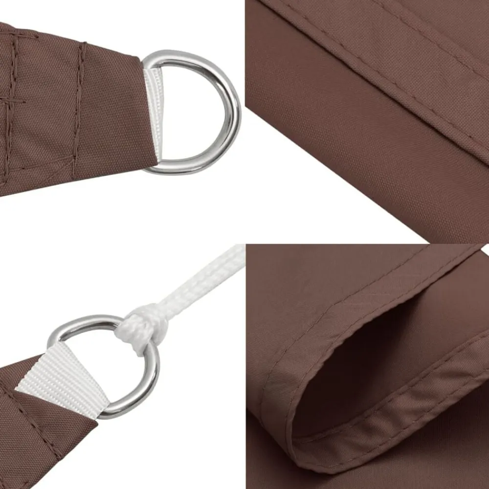 vidaXL Toldo de vela triangular tela Oxford marrón 2,5x2,5x3,5 m Marrón New
