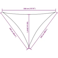 vidaXL Toldo de vela triangular tela Oxford marrón 2,5x2,5x3,5 m Marrón New
