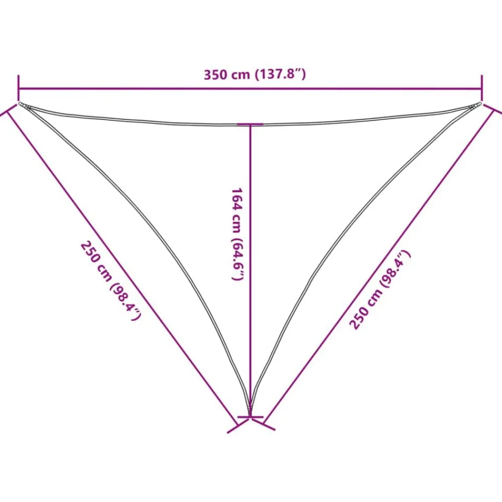 vidaXL Toldo de vela triangular tela Oxford 2,5x2,5x3,5 m Blanco Discount