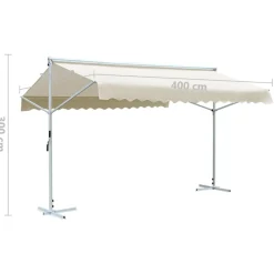 vidaXL Jardín-Toldo independiente 4x3 m color crema