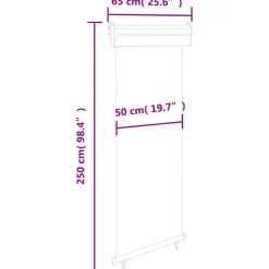 vidaXL Jardín-Toldo lateral de balcón color 65x250 cm