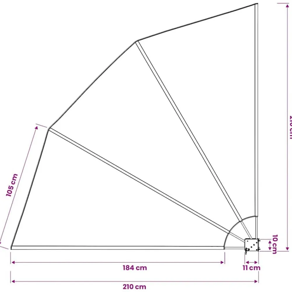 vidaXL Toldo lateral plegable de balcón 210x210 cm Gris Hot