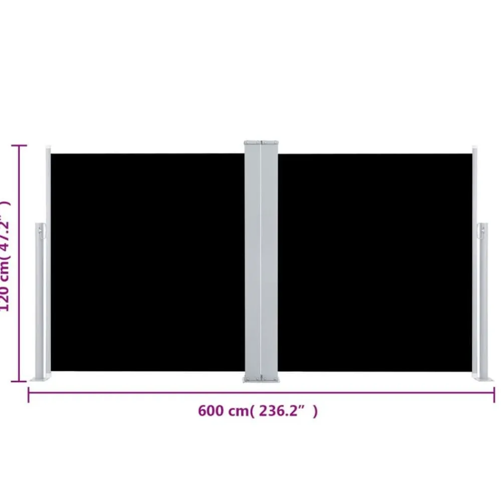 vidaXL Jardín-Toldo lateral retráctil marrón 120x600 cm