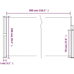vidaXL Jardín-Toldo lateral retráctil 100x300 cm