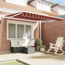vidaXL Jardín-Toldo Manual Naranja y Marrón 350 x 250 x 165 cm Poliéster