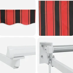 vidaXL Jardín-Toldo Manual Naranja y Marrón 350 x 250 x 165 cm Poliéster