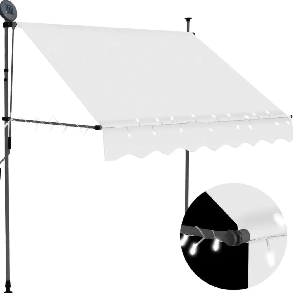 vidaXL Jardín-Toldo manual retráctil con LED 100 cm