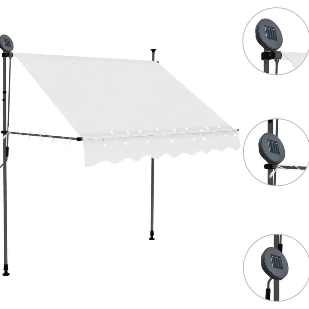 vidaXL Jardín-Toldo manual retráctil con LED 100 cm