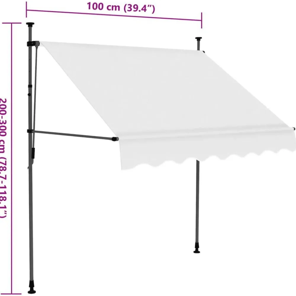vidaXL Jardín-Toldo manual retráctil con LED 100 cm