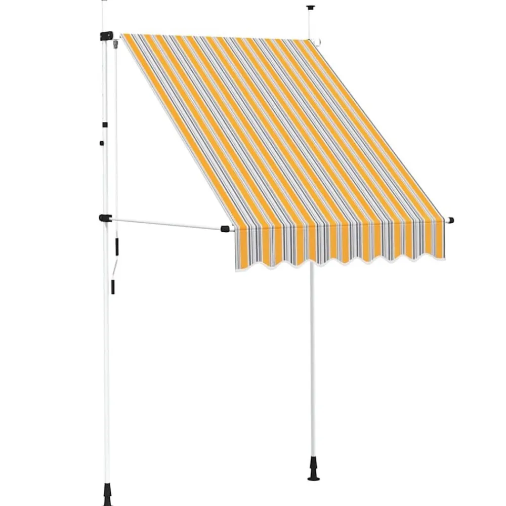 vidaXL Jardín-Toldo manual retráctil 150 cm rayas