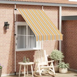 vidaXL Jardín-Toldo manual retráctil 150 cm rayas