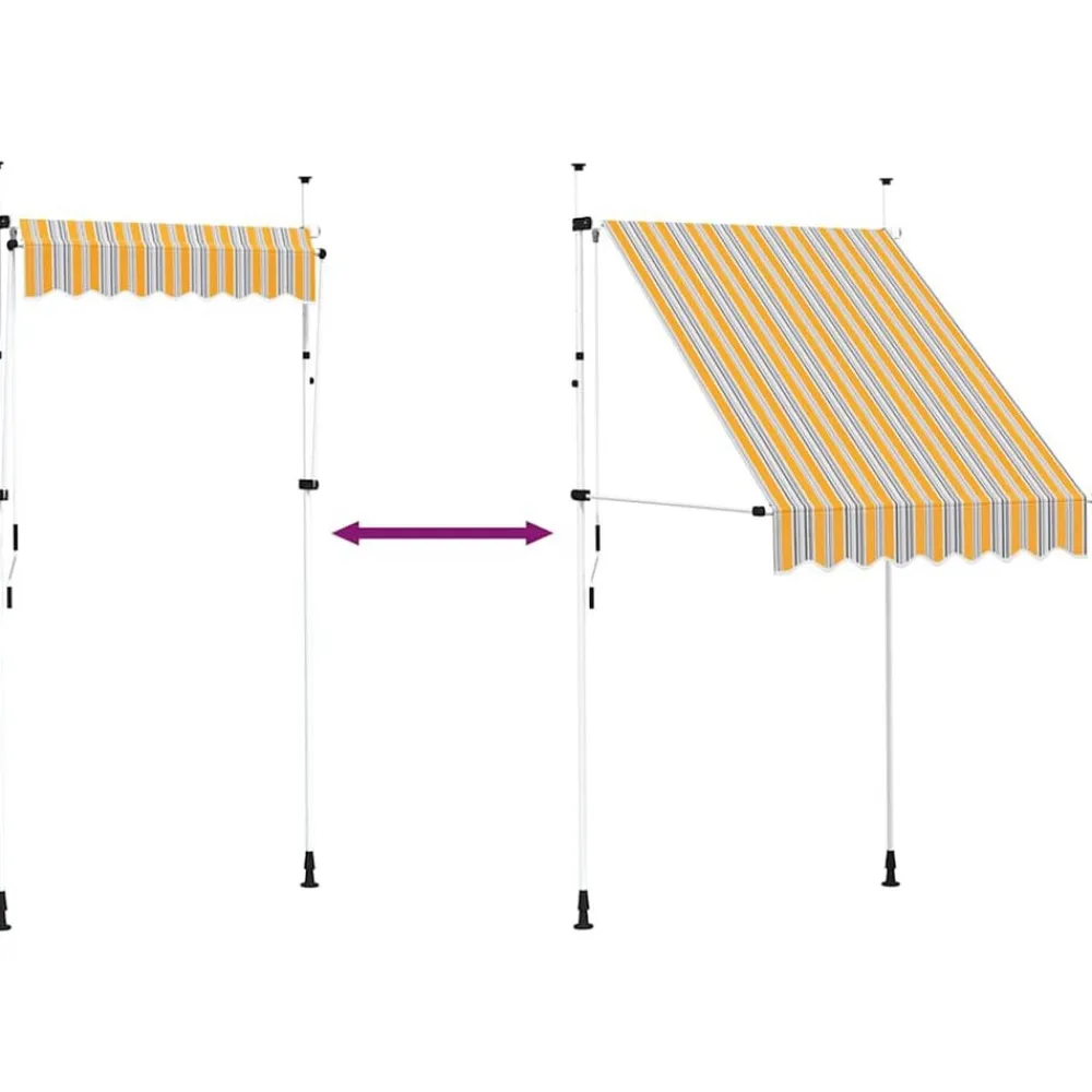 vidaXL Jardín-Toldo manual retráctil 150 cm rayas