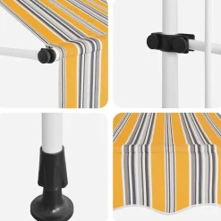 vidaXL Jardín-Toldo manual retráctil 150 cm rayas
