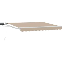 vidaXL Jardín-Toldo manual retráctil con LEDs Beige 3,5 x 2,5 m