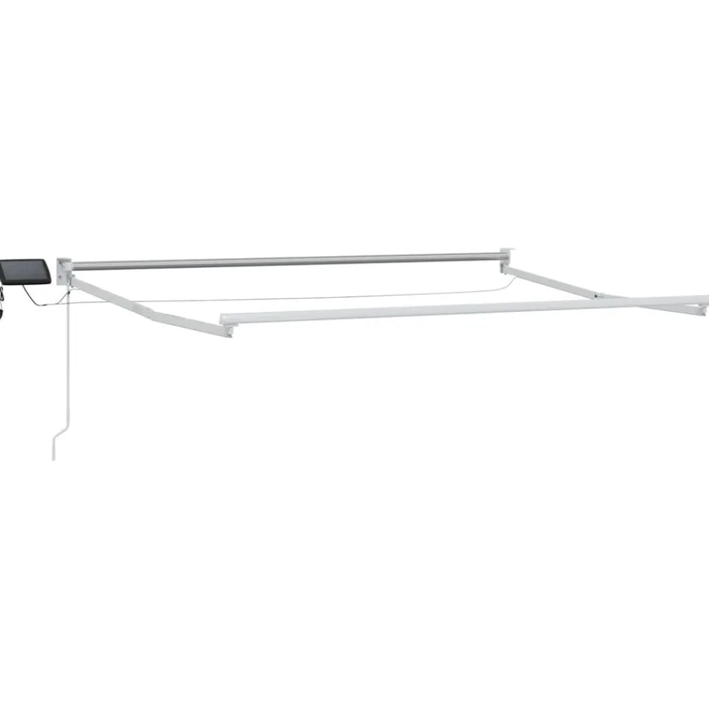 vidaXL Jardín-Toldo manual retráctil con LEDs Beige 3,5 x 2,5 m