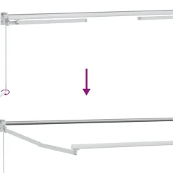 vidaXL Jardín-Toldo manual retráctil con LEDs Beige 3,5 x 2,5 m