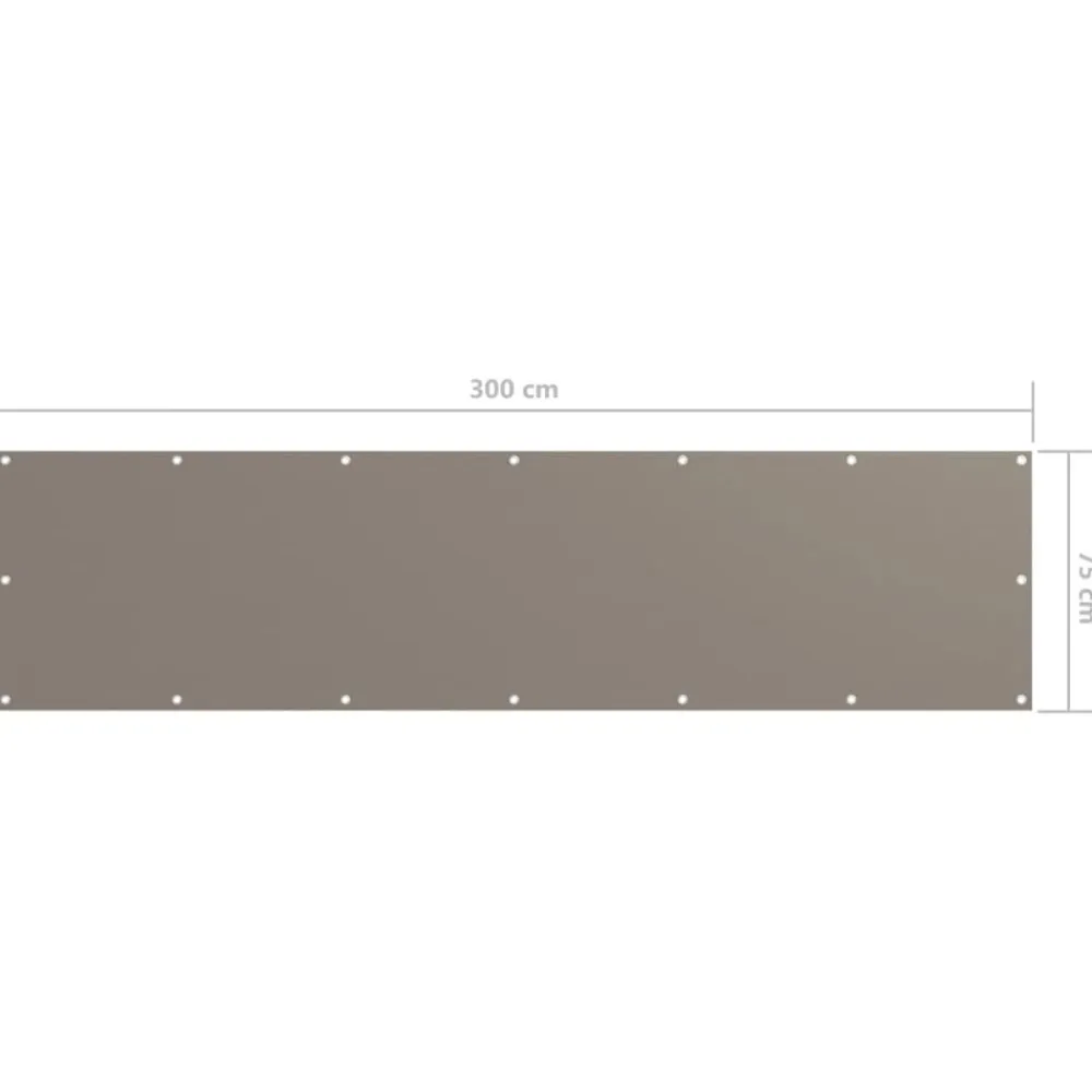 vidaXL Jardín-Toldo para balcón de tela Oxford gris taupe 75x300 cm