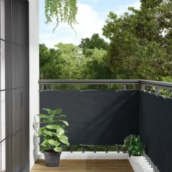 vidaXL Toldo para balcón tela oxford 75x400 cm gris Antracita Clearance