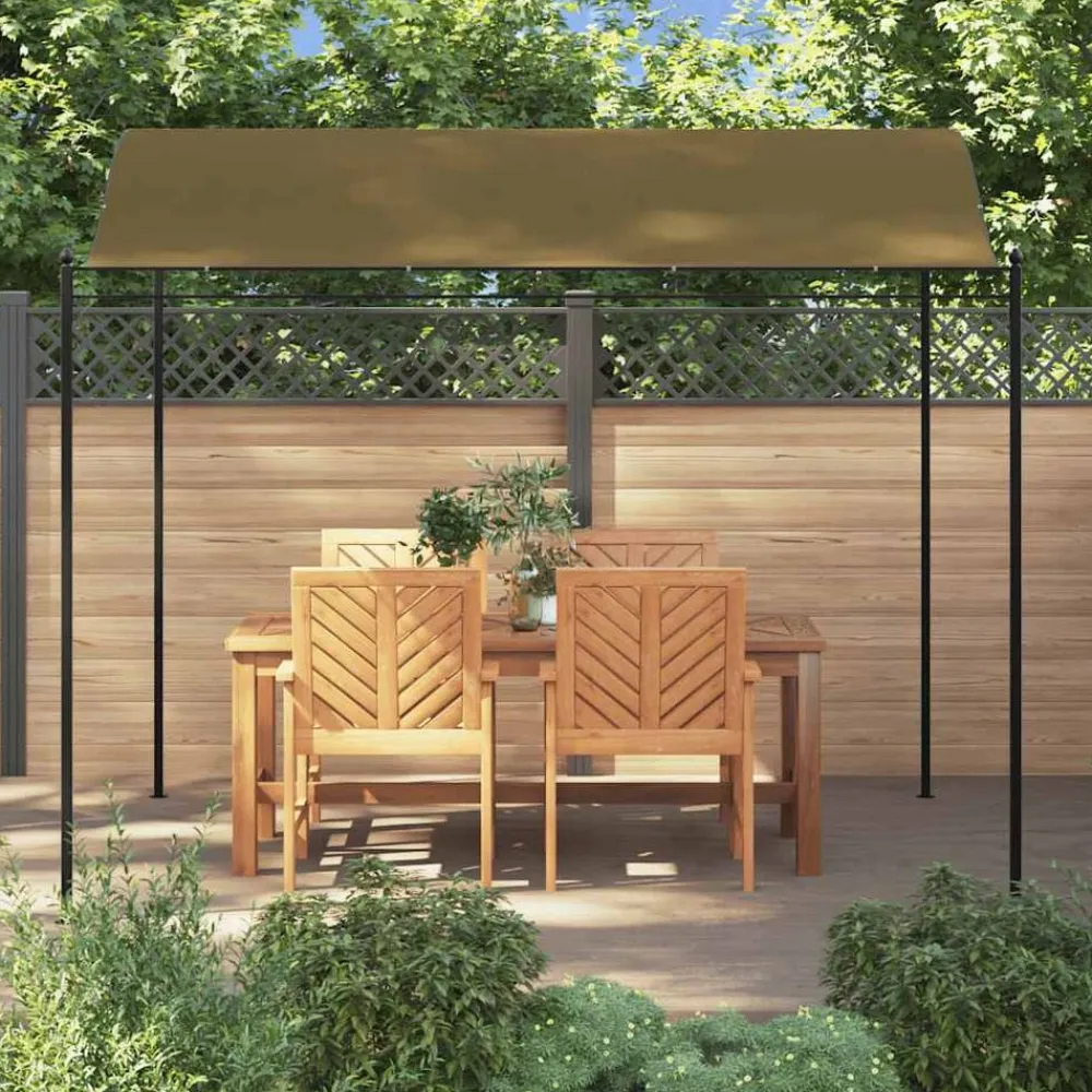 vidaXL Jardín-Toldo parasol gris taupe 3x2,4 cm 180 g/m²
