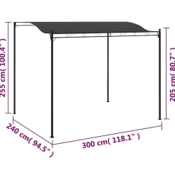 vidaXL Jardín-Toldo parasol gris 3x2,4 cm