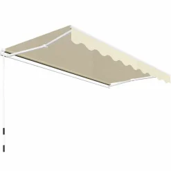 vidaXL Toldo plegable de operación manual 300 cm Crema Sale