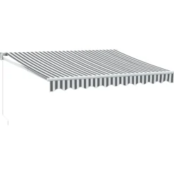 vidaXL Toldo retráctil aluminio y tela gris antracita y blanco 3x2,5 m Antracita y (estructura blanca) Outlet