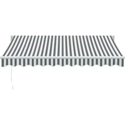 vidaXL Toldo retráctil aluminio y tela gris antracita y blanco 3x2,5 m Antracita y (estructura blanca) Outlet