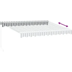vidaXL Toldo retráctil aluminio y tela gris antracita y blanco 3x2,5 m Antracita y (estructura blanca) Outlet