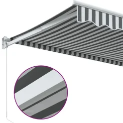 vidaXL Toldo retráctil aluminio y tela gris antracita y blanco 3x2,5 m Antracita y (estructura blanca) Outlet