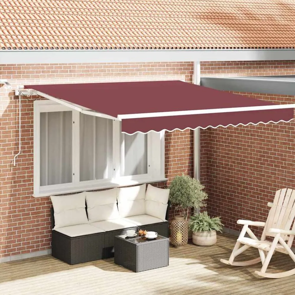 vidaXL Jardín-Toldo retráctil automático con luces LED 300x250 cm