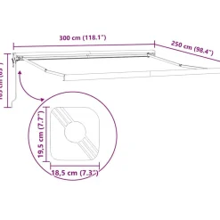 vidaXL Jardín-Toldo retráctil automático burdeos 300x250 cm