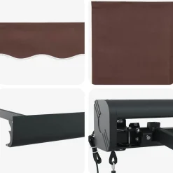 vidaXL Jardín-Toldo retráctil automático burdeos 300x250 cm