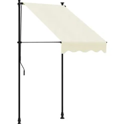 vidaXL Toldo retráctil de tela y acero 100x150 cm Crema Online
