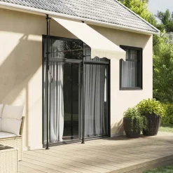 vidaXL Toldo retráctil de tela y acero 100x150 cm Crema Online
