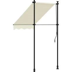 vidaXL Toldo retráctil de tela y acero 100x150 cm Crema Online